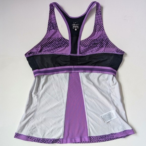 Nike Women's Dri-FIT Purple Patterned Training Tank Top + Integrated Bra XL - Picture 8 of 10